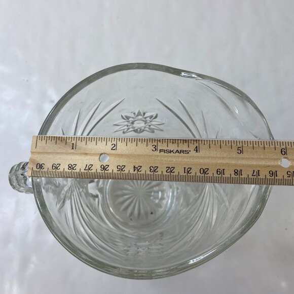 Anchor Hocking Early American Prescut Star of David Glass Pitcher Vintage - Picture 8 of 9